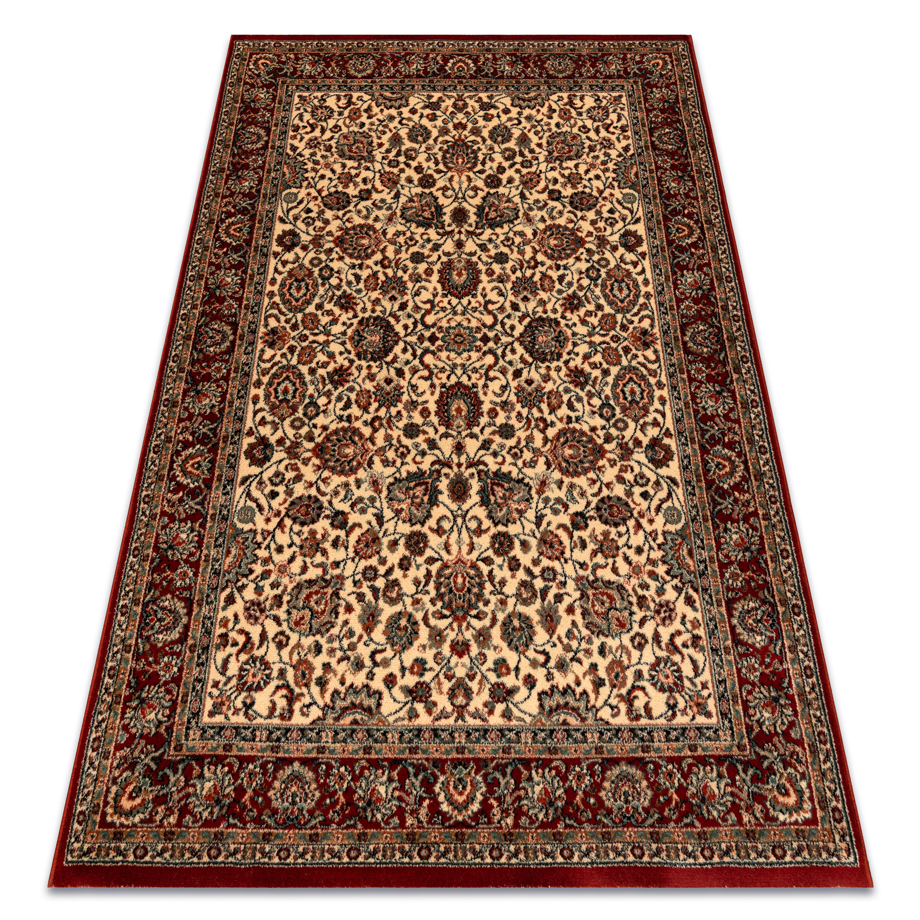 Dywan wełniany KASHQAI 4362 102 ornament beż / bordo beżowy 120x170 cm