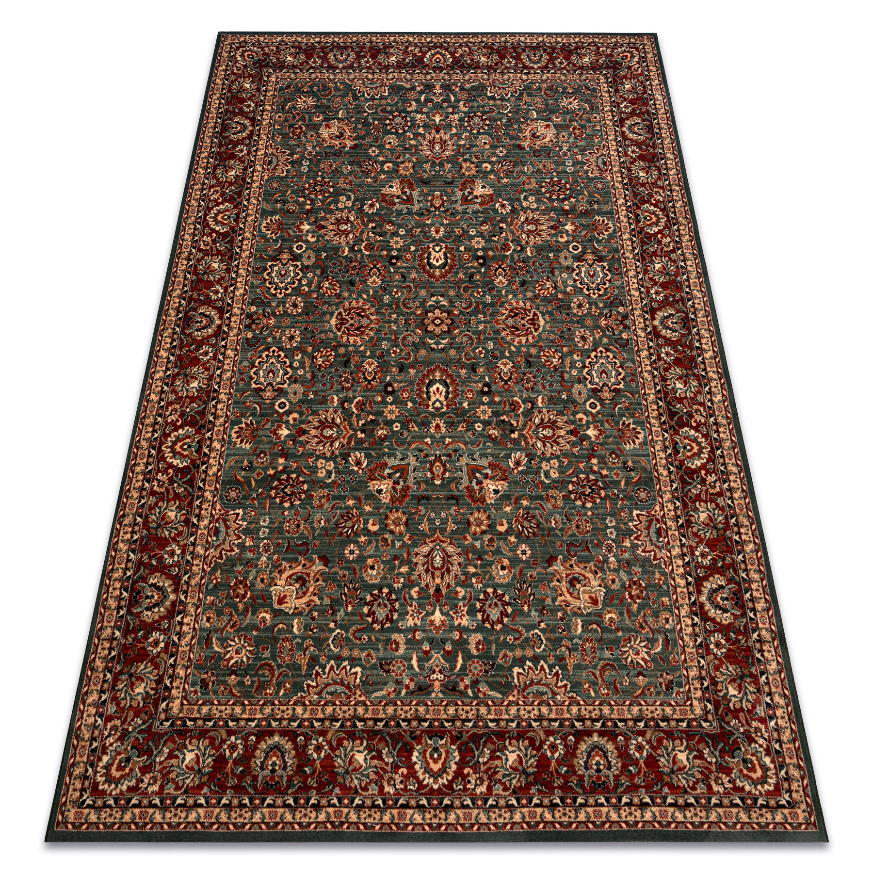 Dywan wełniany KASHQAI 4362 400 ornament / bordo zielony 80x160 cm