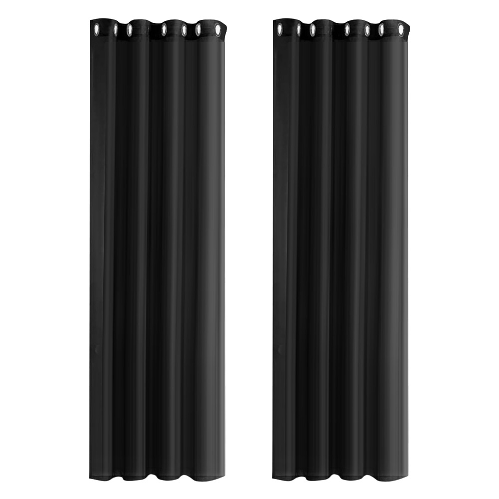 2 PIECES Zasłona Nowoczesna Prosta Wodoodporna Jednokolorowa Trilon Przezroczysta Perforowana Ochrona przeciwsłoneczna Antiple UV Tkanina zasłonowa