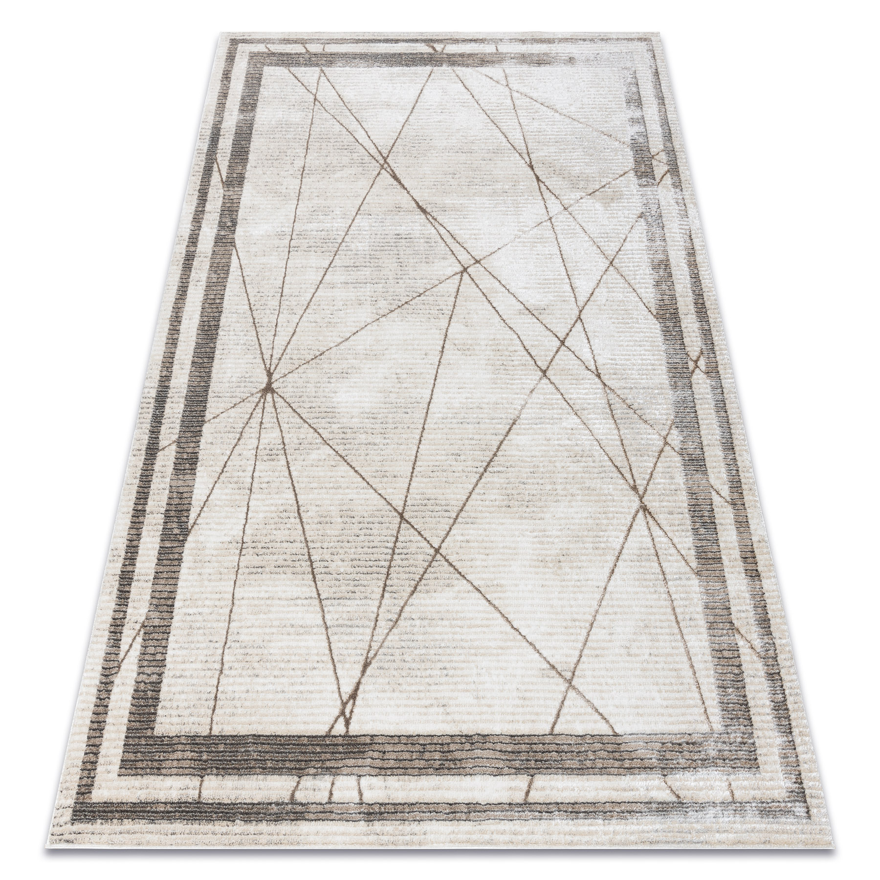 Dywan BLISS Z201AZ128 krem / beż - Ramka, geometryczny, nowoczesny, strukturalny beżowy 160x220 cm