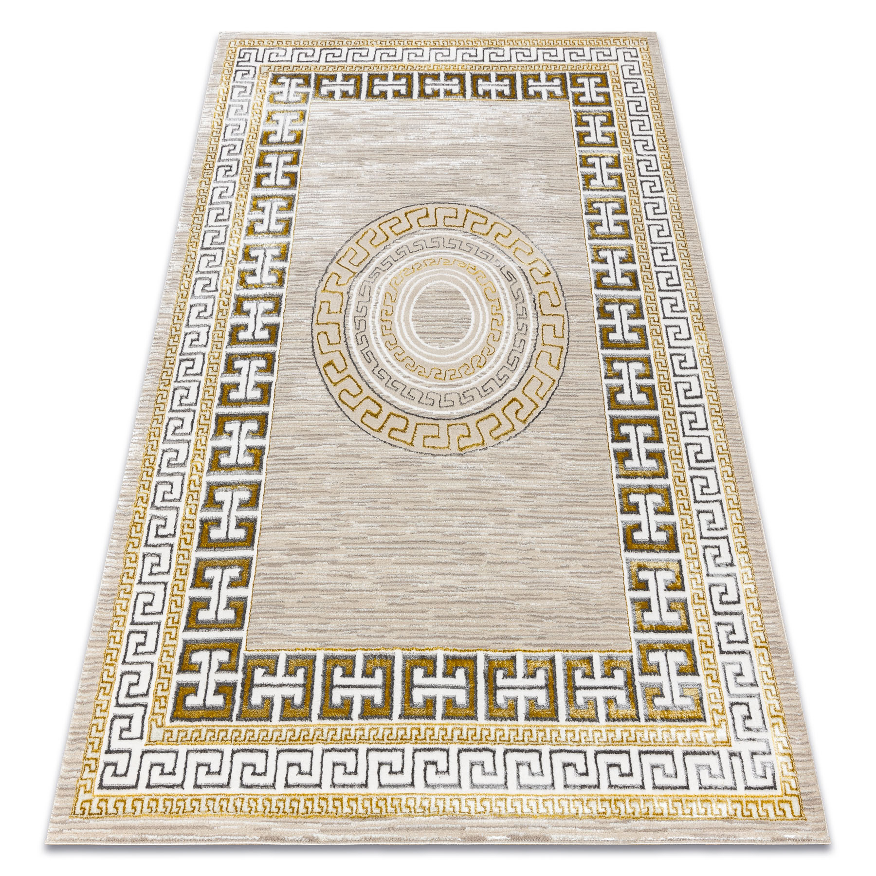 Dywan BLISS Z205AZ127 krem / złoty - Ramka, grecki, nowoczesny, strukturalny beżowy 80x150 cm