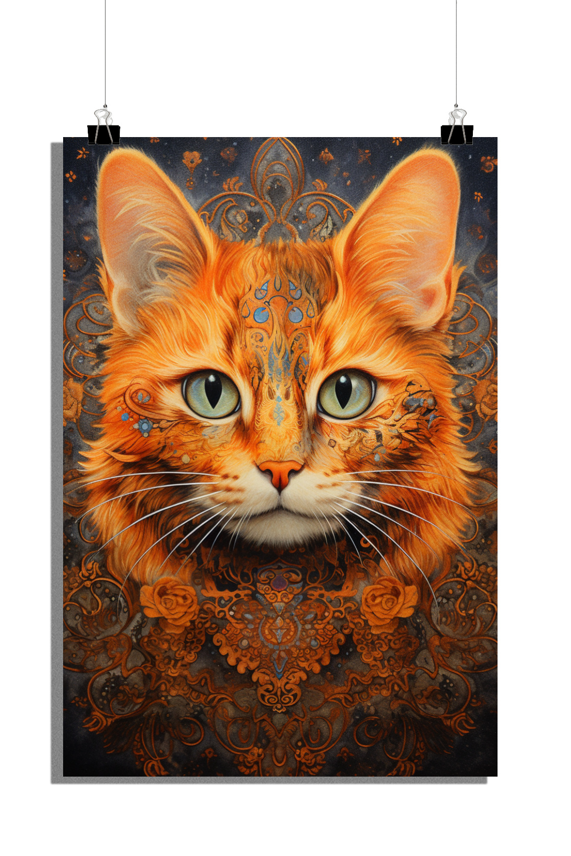 Stylowy plakat - Plakat z kotem - Plakat ze zwierzętami - Plakat medytacyjny - Plakat artystyczny - Elegancki plakat - 61x91cm - Idealny do oprawienia w ramkę