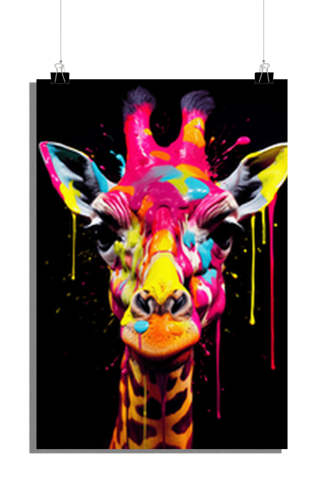 Plakat Zwierzę - Plakat Żyrafa - Plakat Pop Art - Plakat Akwarela - 51x71cm - Idealny do oprawienia w ramkę