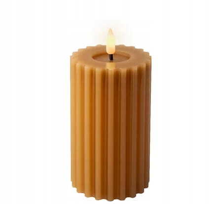 Dekoracyjna świeca LED woskowana brązowa 14,7 cm