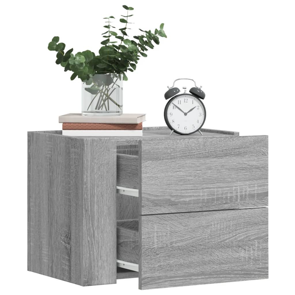 vidaXL Szafki nocne ścienne 2 szt. Szara Sonoma 45x30x35 cm