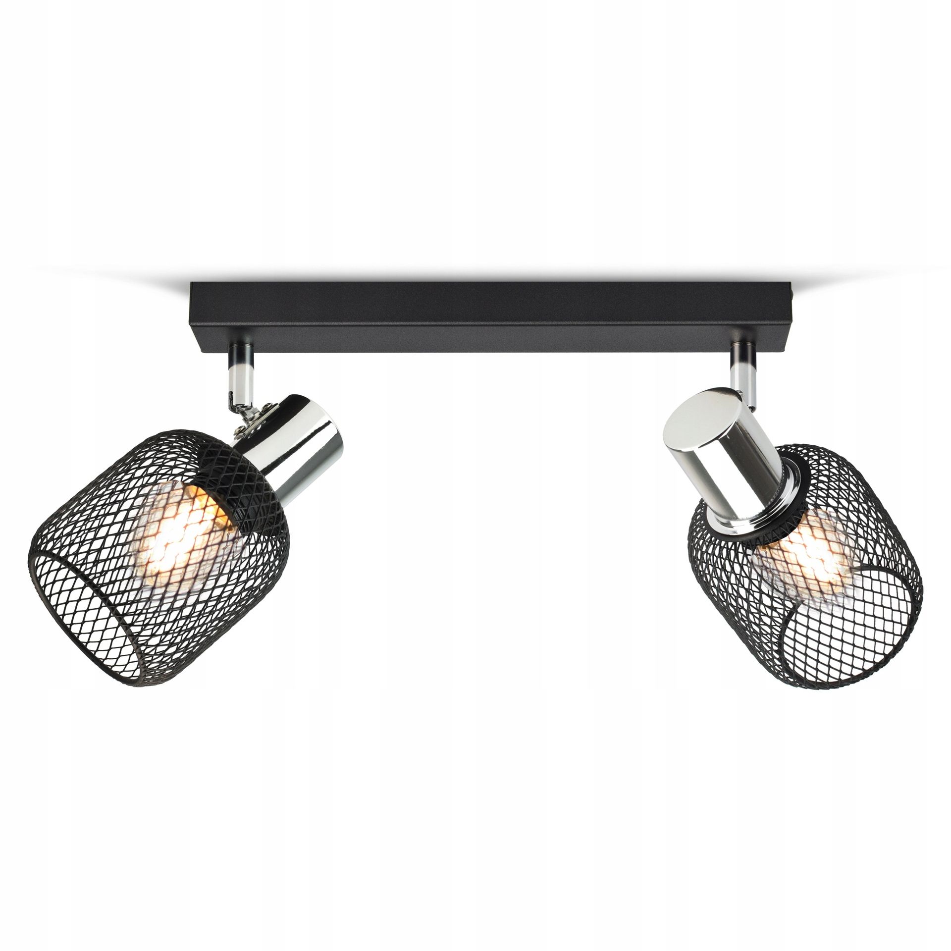Lampa Sufitowa Żyrandol Plafon Vintage LOFT Reflektor 444-BG2 E27 Z Siatki