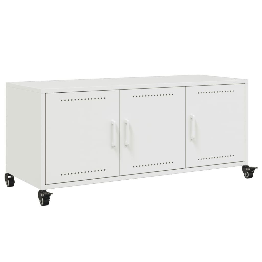 vidaXL Szafka pod telewizor biała 100,5x39x43,5 cm stalowa
