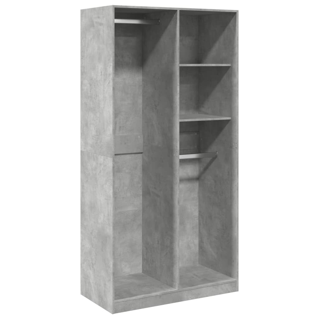 vidaXL Szafa betonowa szara 100x50x200 cm materiał drewnopochodny