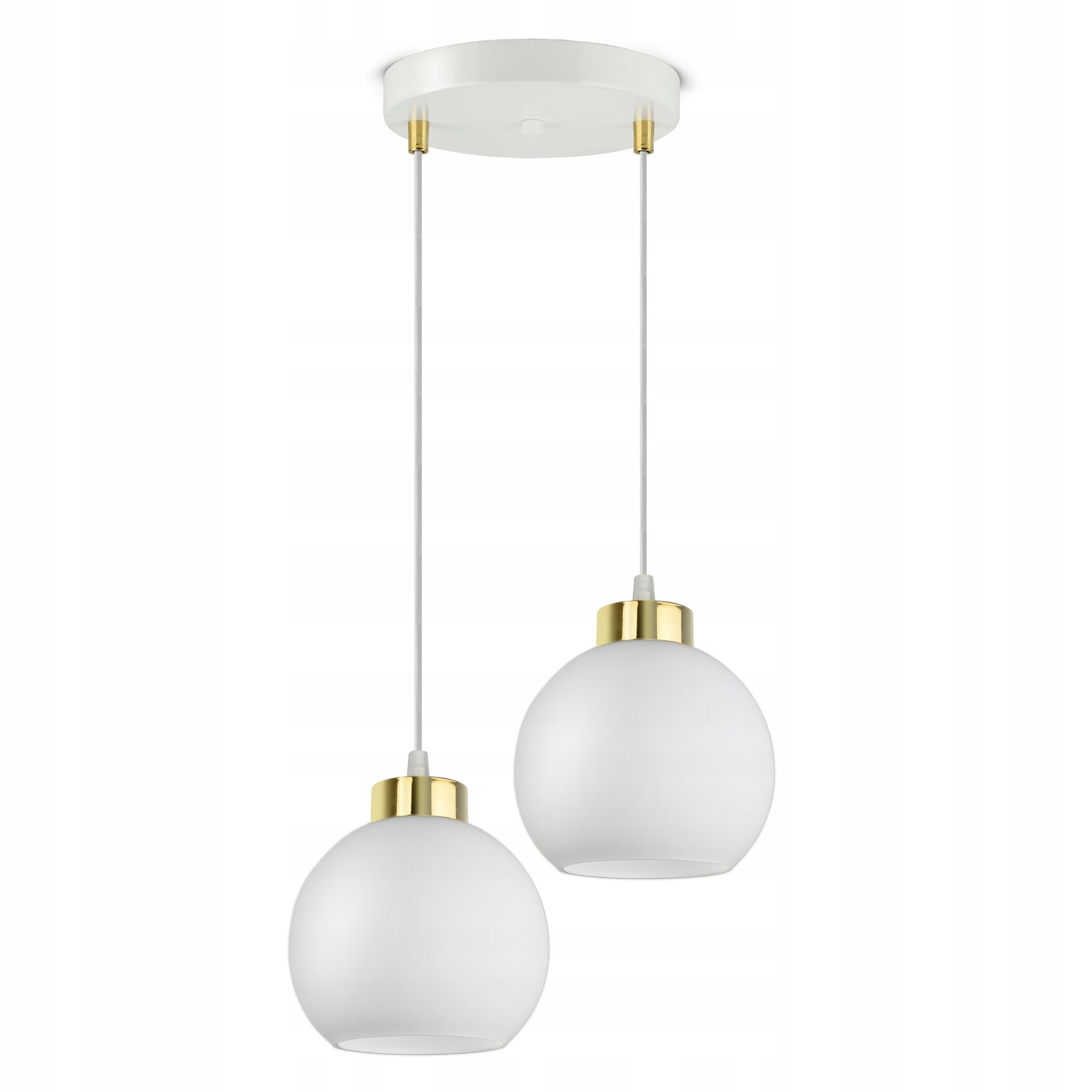 Lampa Wisząca Sufitowa Żyrandol Biała Szklane Kule White Glass EZ2 LED E27