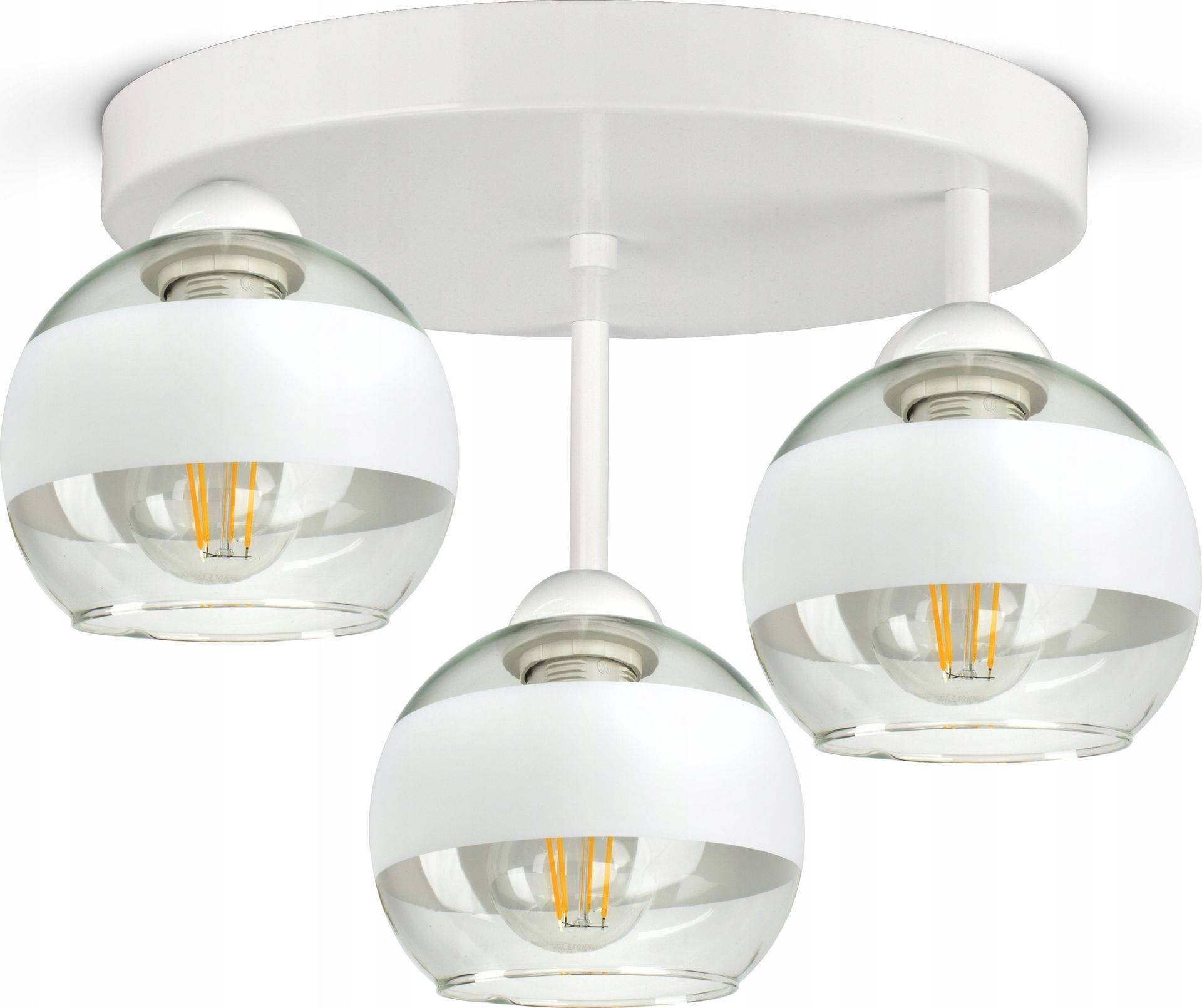 Lampa Wisząca Sufitowa Żyrandol Biała Szklane Kule White Belt ER3 LED E27