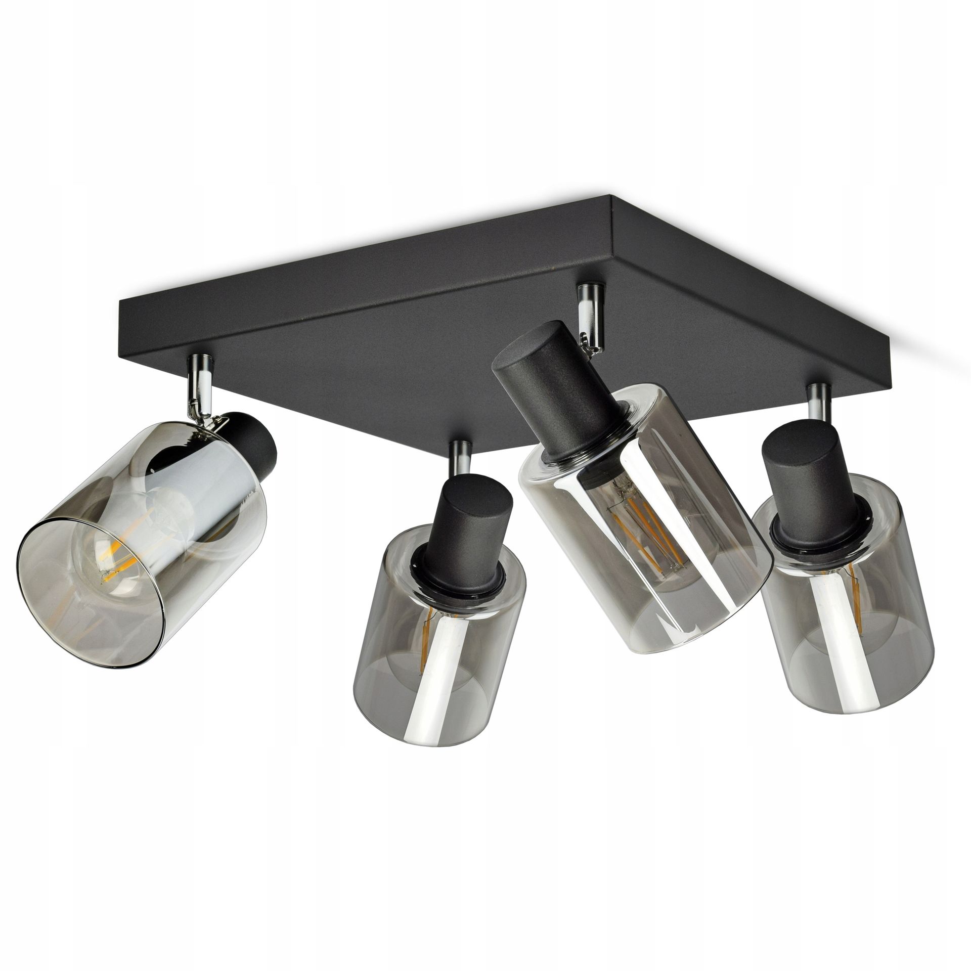 Lampa Wisząca Sufitowa Żyrandol Czarna Szklana Glass Tube 535-AG4 LED E27