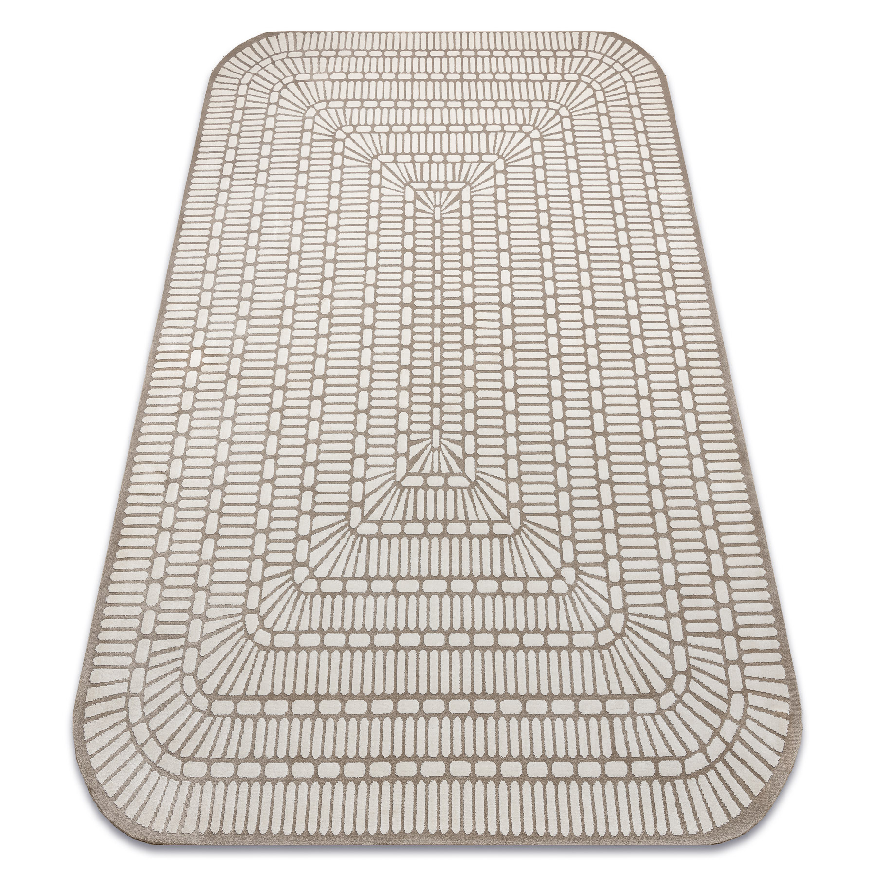 Dywan PEARL 53132B beż / krem - Geometryczny, ekskluzywny, strukturalny beżowy 192x290 cm