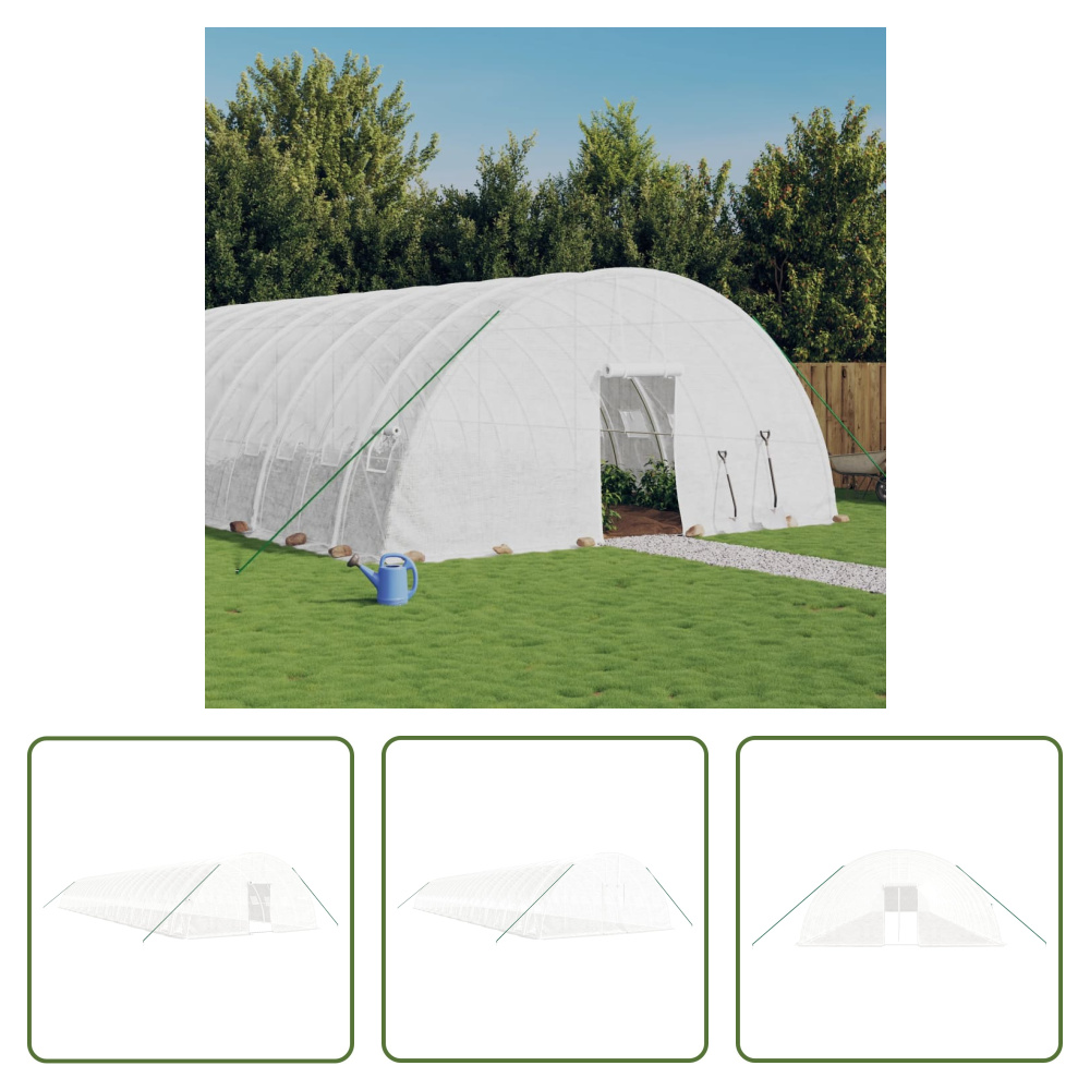 Szklarnia Living Store ze stalową ramą biała 144 m² 24x6x2,85 m