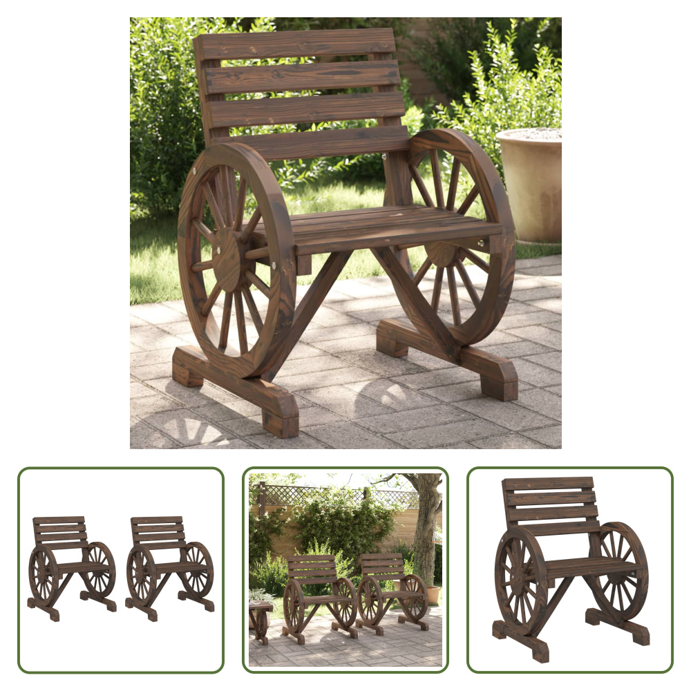 The Living Store krzesła ogrodowe 2 szt. 58x58x78,5 cm lite drewno jodła