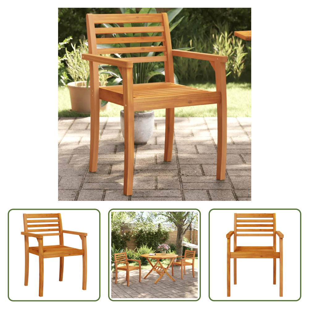 The Living Store krzesła ogrodowe 2 szt. 59x55x85 cm lite drewno akacjowe