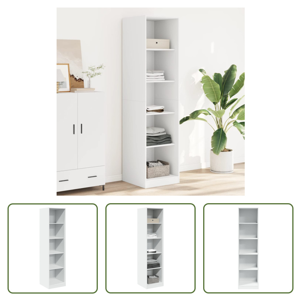 The Living Store Szafa biała 50x50x200 cm Materiał drewnopochodny