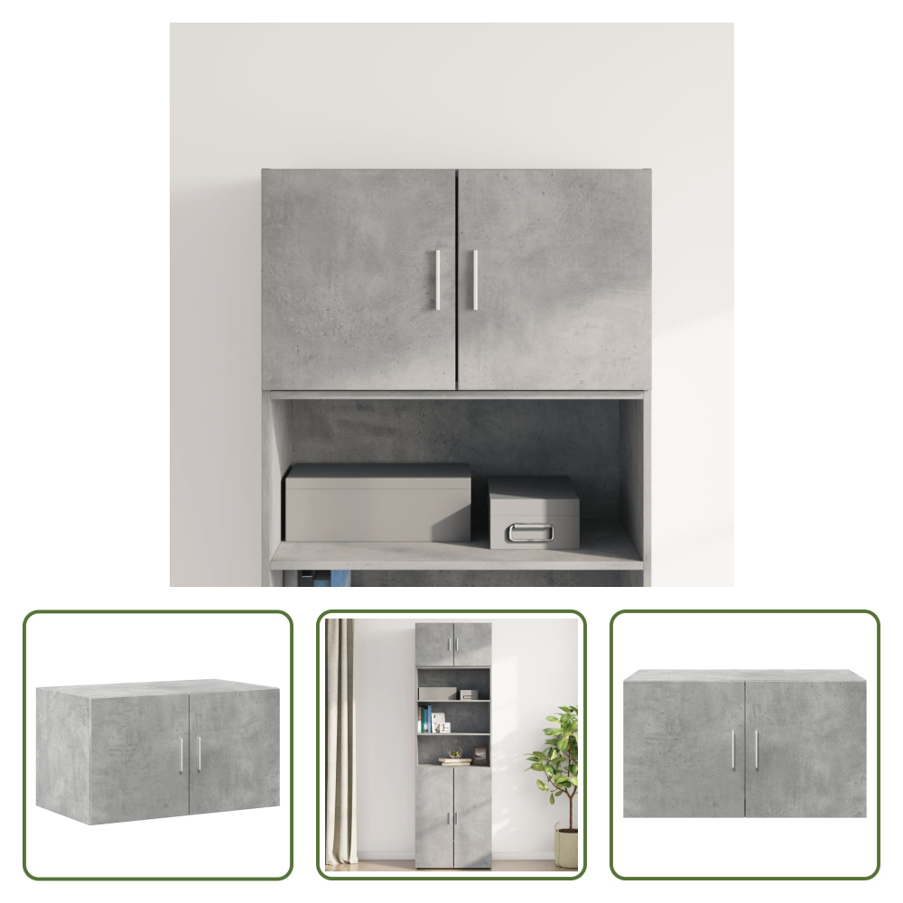 The Living Store szafka ścienna betonowa szara 70x42,5x40 cm materiał drewnopochodny