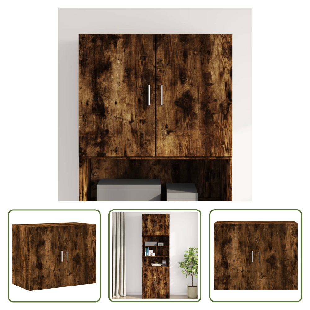The Living Store szafka ścienna dąb wędzony 80x42,5x64 cm materiał drewnopochodny