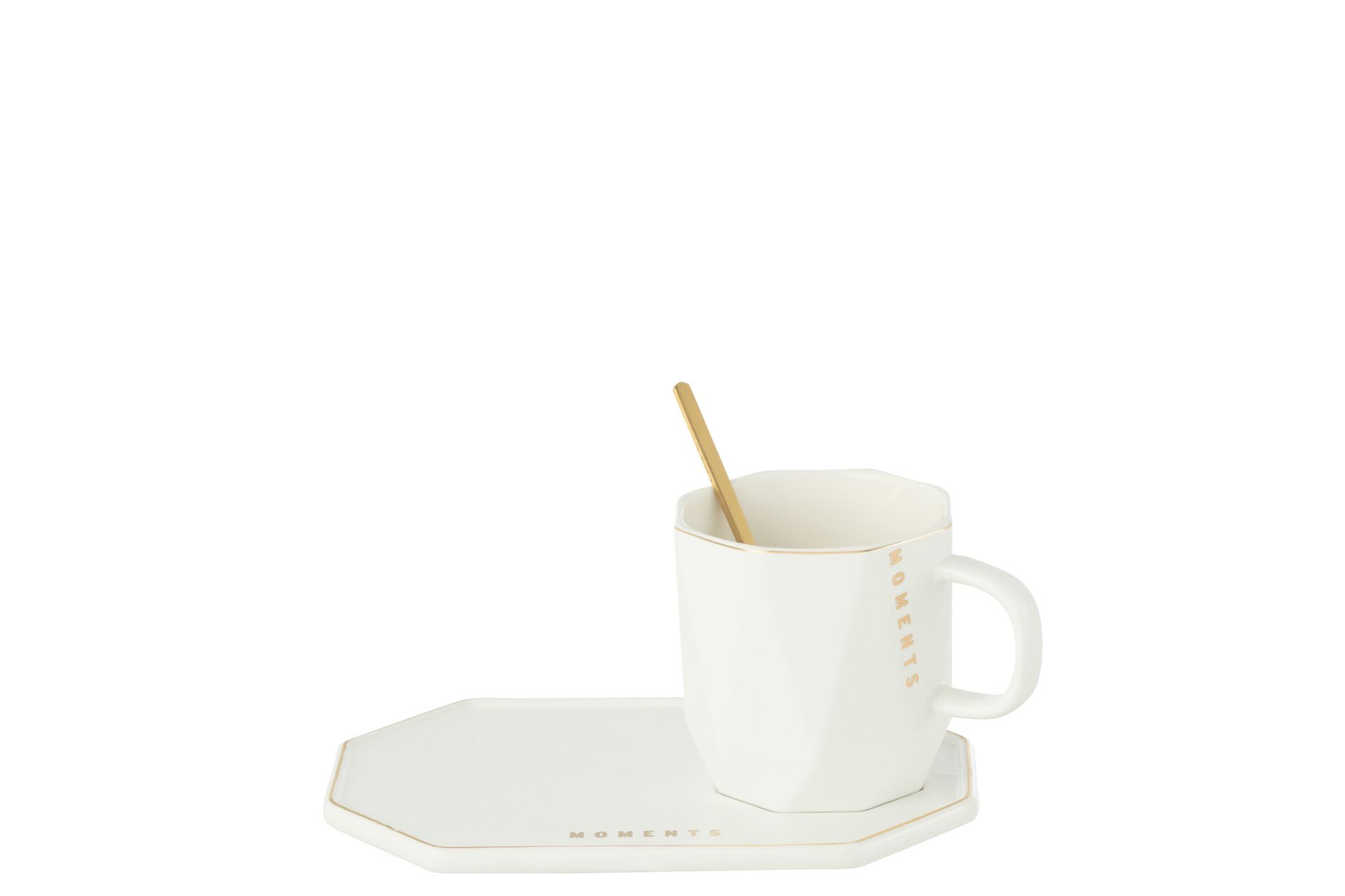 Filiżanka+Spodek+Łyżeczka Ceramiczna Biała