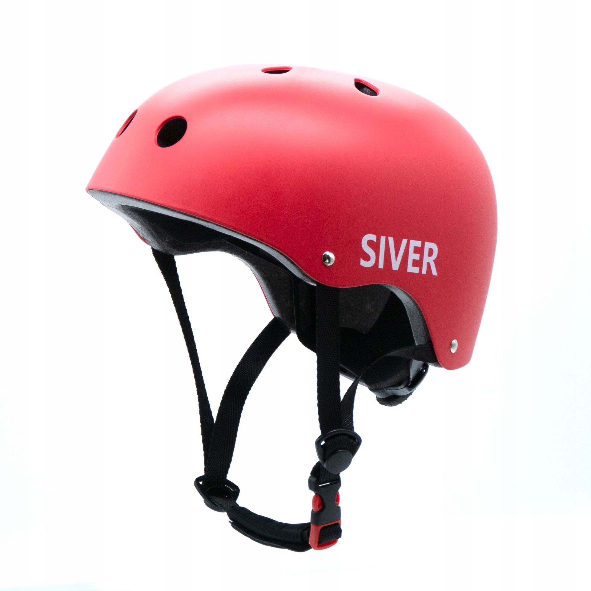 Regulowany kask rowerowy Siver rozmiar S 50-54 cm czerwony
