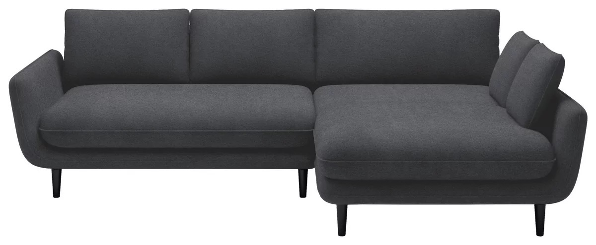 DOMO-HOME Narożnik z funkcją spania SOLANO - Elegancki skandynawski narożnik 260x167cm| Skrzynia na pościel i drewniane nóżki dla wygody i stylu Wysokiej jakości materiały Kolor szary Prawo