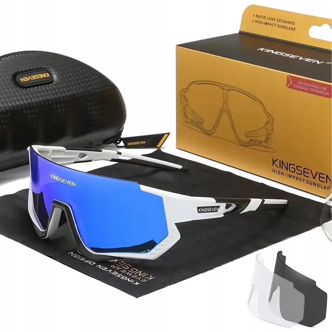Okulary Przeciwsłoneczne Polaryzacyjne Sportowe 3 Wymienne Szkła + Zestaw