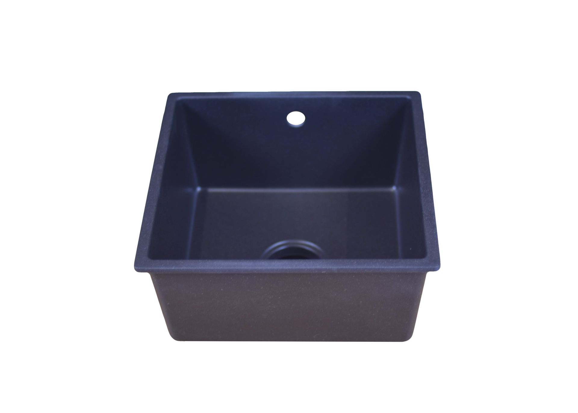 Zlewozmywak jednokomorowy, czarny, nakładany, 44 x 44 cm, kwarcowy
