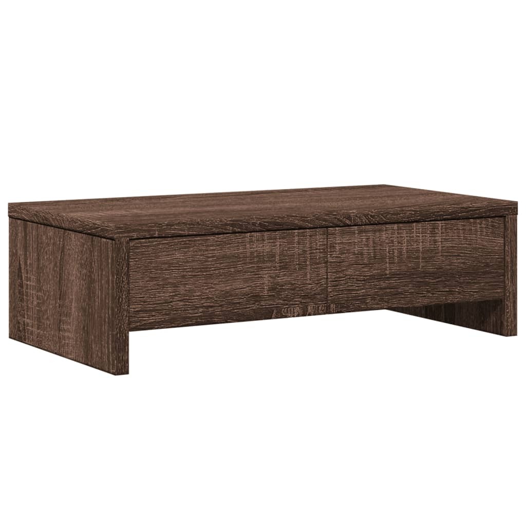 vidaXL Podstawa pod monitor z szufladami w kolorze brązowego dębu 50x27x15 cm