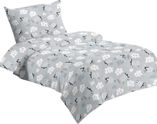 Pościel z mikroflaneli Owca i chmura 140x200, 70x90 cm