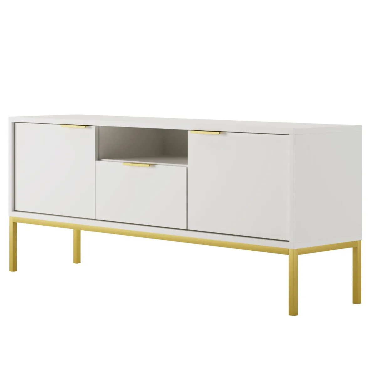 Szafka RTV AUSTIN 135 biała/złota
