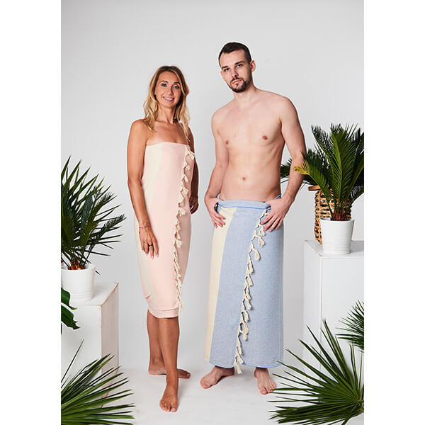 Ręcznik hammam DIAMOND 100% naturalna bawełna YEYE Baby Blue