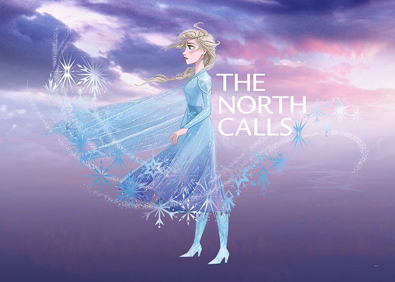 Disney plakat zamarznięta Elsa z północy wzywa fioletowymIniebieskim - 611702 - 50 x 40 cm