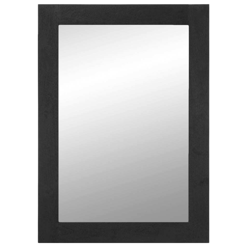 vidaXL Lustro łazienkowe czarne 50x70x2,5 cm materiał drewnopochodny i mosiądz