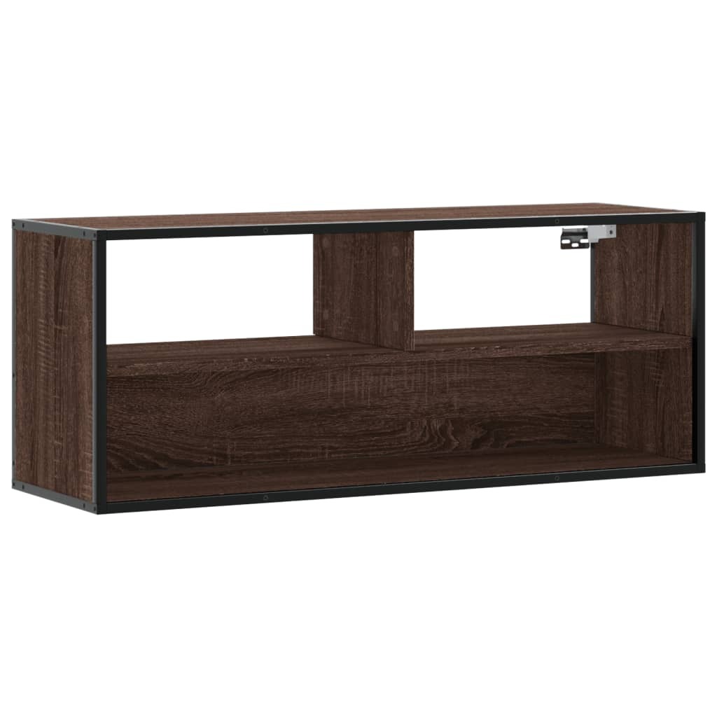 vidaXL Szafka pod TV brązowy dąb 100x31x39,5 cm materiał drewnopochodny i metal