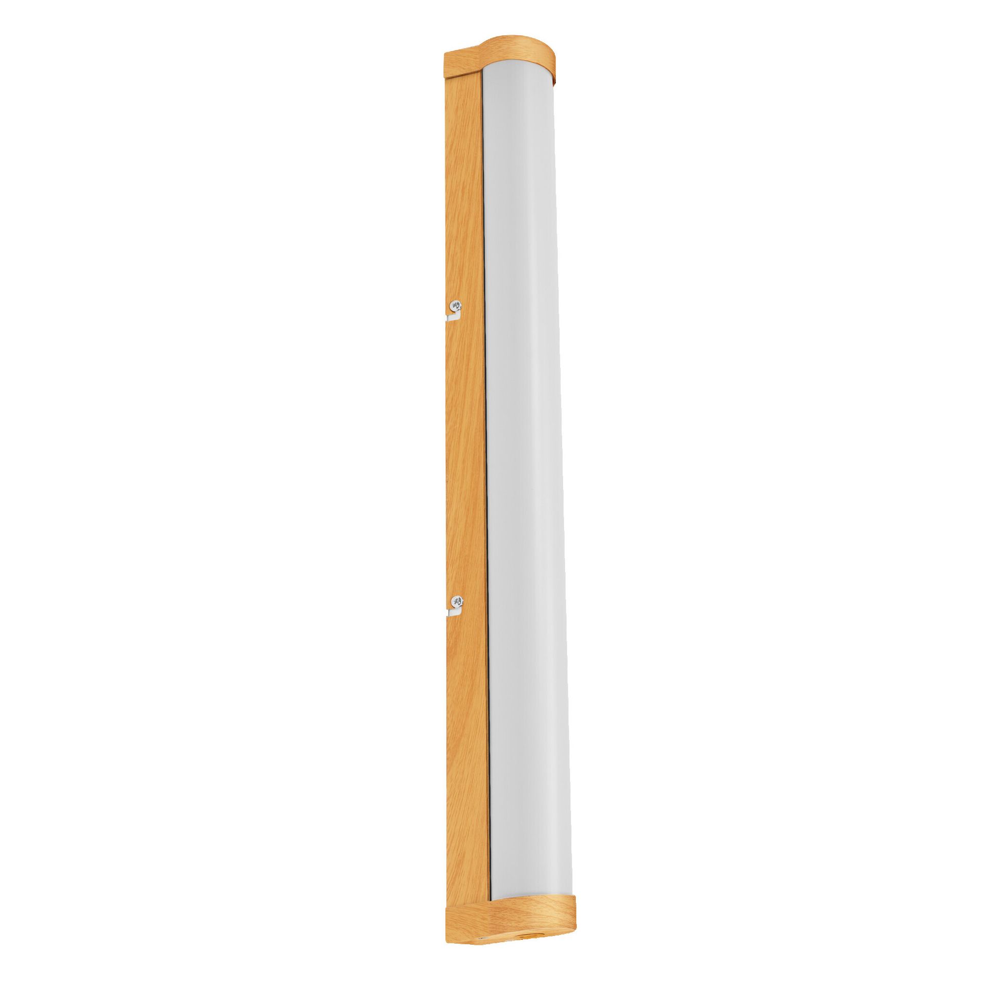 LEDVANCE ORBIS Tube LED lustro/światło ścienne, matowe szkło/dekor drewniany, 12W, 1200lm, możliwość ściemniania, 3000/4000K regulowana za pomocą przełącznika ściennego, średnica 60cm, IP44 ochrona przed ciałami obcymi/rozbryzgami wody