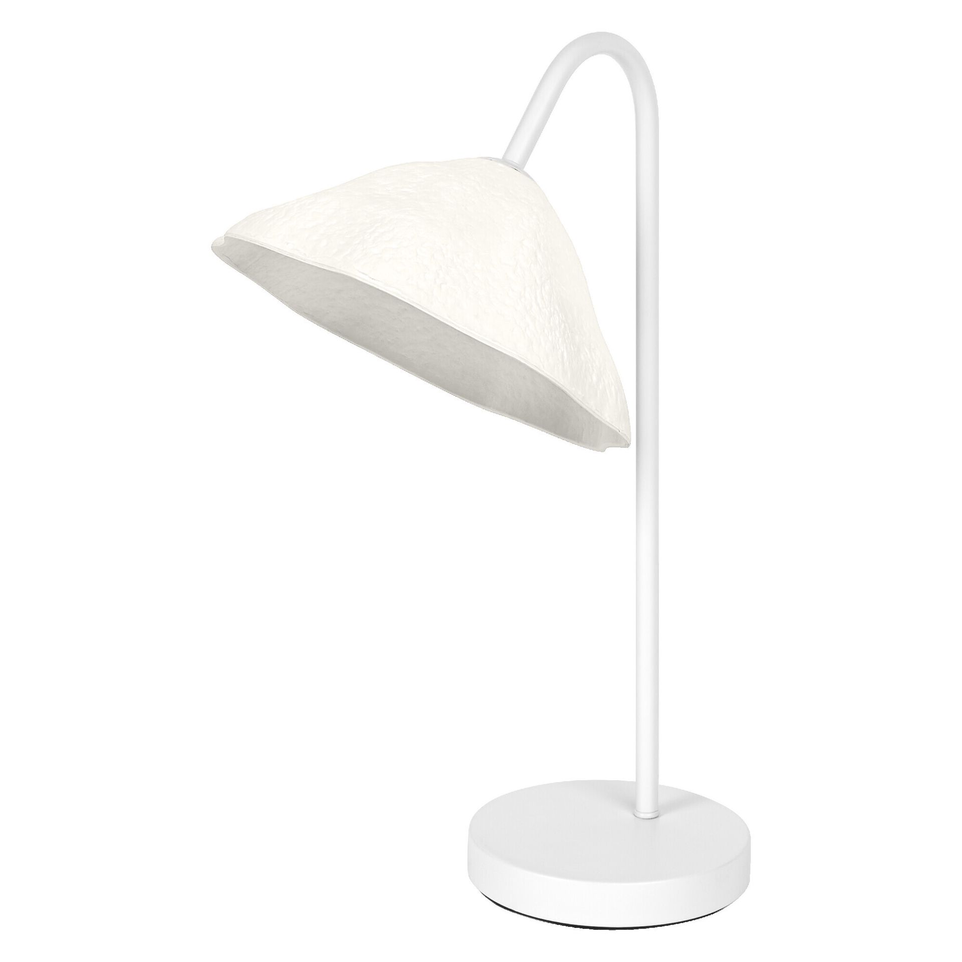 LEDVANCE biała replika lampy stołowej w kształcie liścia lotosu z metalu i papier-mâché, E14, z możliwością ściemniania, 219 mm, klosz wykonany z materiału pochodzącego z recyklingu, ekologiczna dzięki wymiennemu źródłu światła, łatwa instalacja