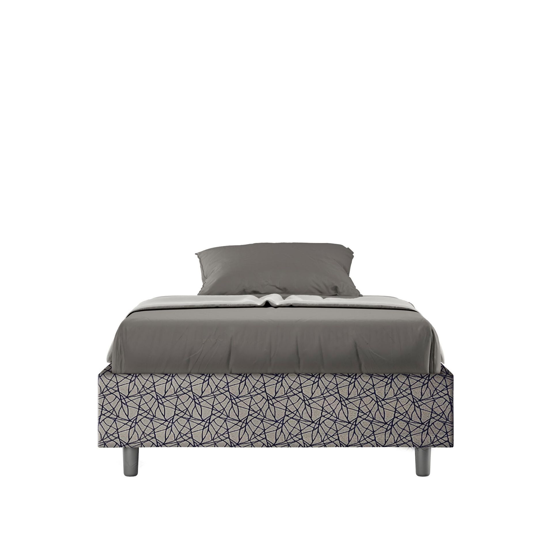 Sommier łóżko tapicerowane z pojemnikiem 120x210 tkanina Era 09 niebieski Azelia