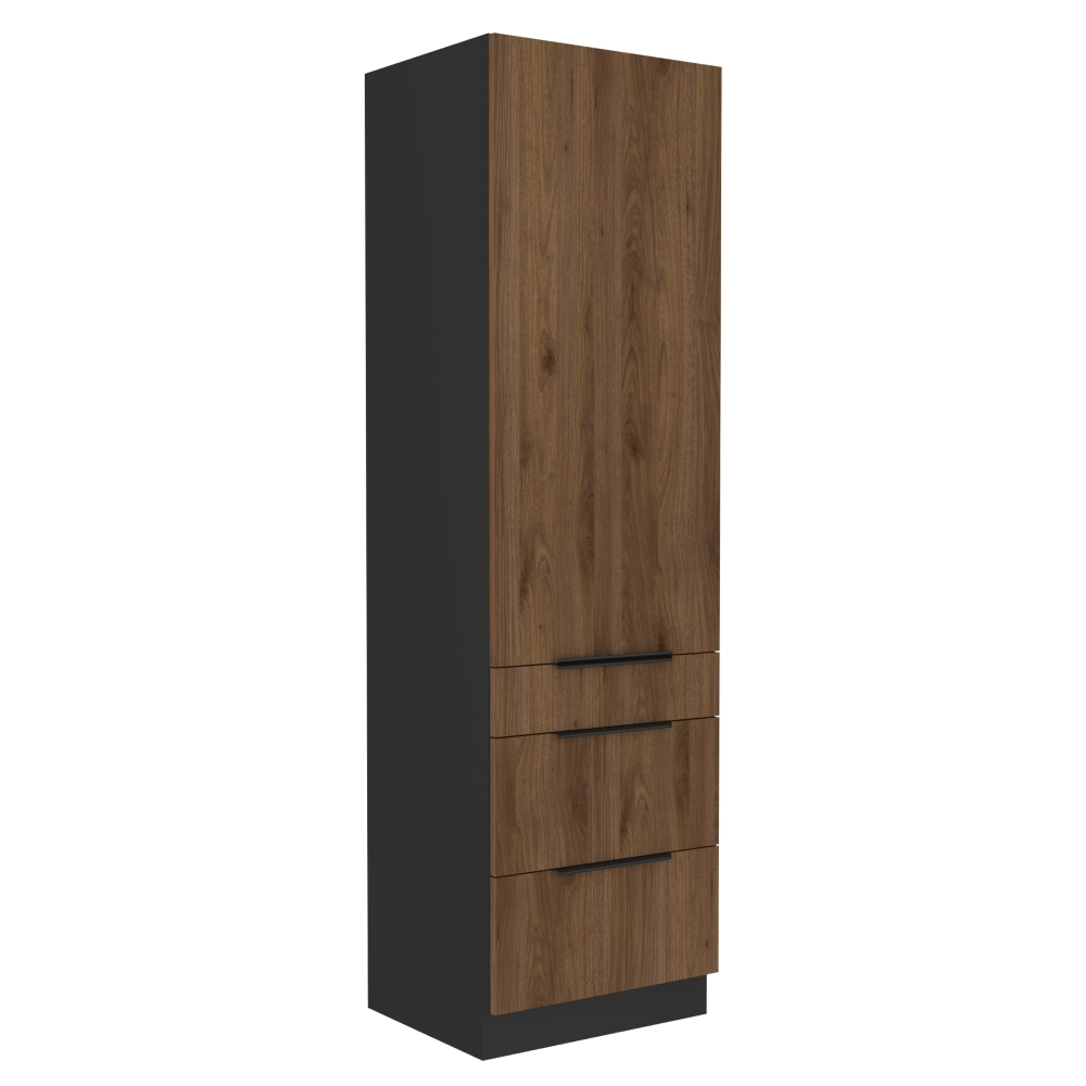 Kondela Szafka na żywność Menzo 60 DKS-210 3S1F - czarny / orzech