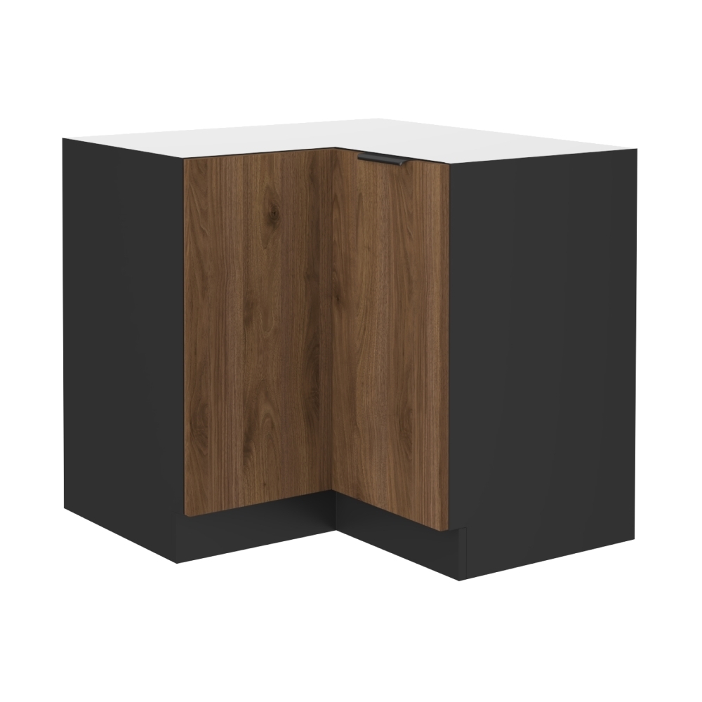 Kondela Szafka kuchenna narożna dolna Menzo 90x90 DN 2F BB - kolor czarny/orzech