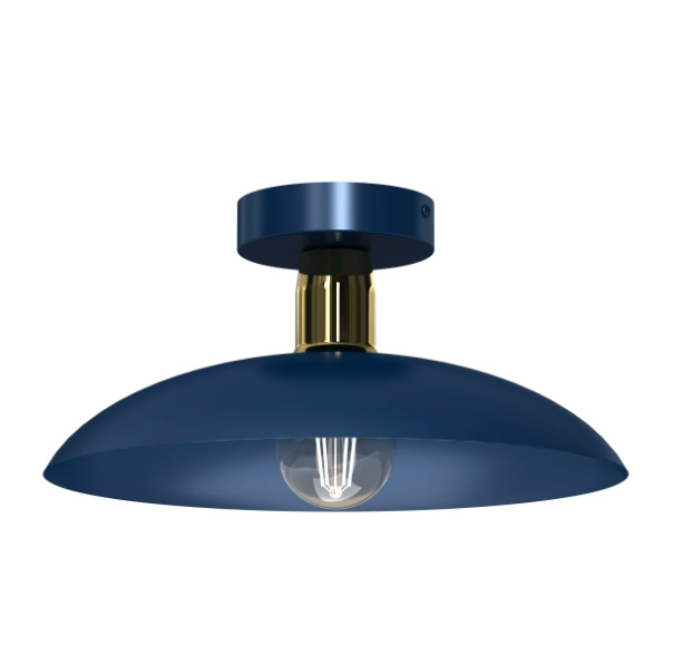 EWILIGHT Lampa sufitowa wisząca klosz RAMI E27 niebieski/złoty