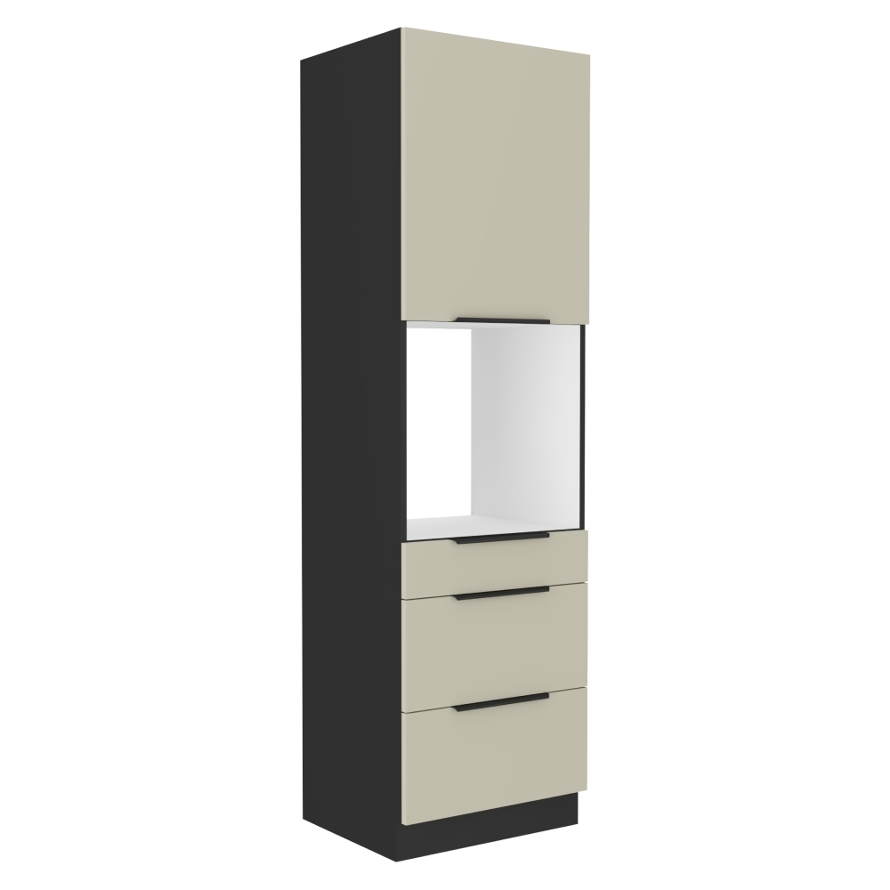 Kondela Szafka pod piekarnik do zabudowy Araka 60 DPS-210 3S1F - kaszmir / czarny