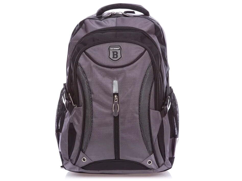 Szary Plecak Miejski Sportowy Szkolny Do pracy Męski Damski A4 Duży 3-Komorowy Pojemny Bag Street