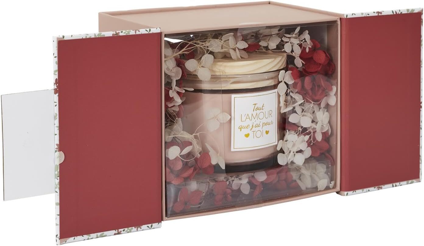 Zestaw upominkowy ze świecą zapachową - 1 luksusowa świeca - Pudełko upominkowe ze świecą zapachową - Pudełko upominkowe - Świeca - Zestaw upominkowy ze świecą zapachową - Czerwony