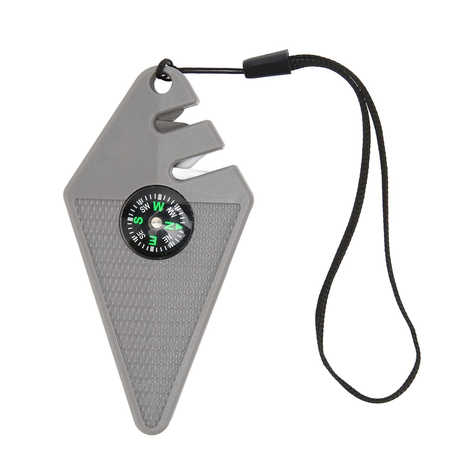 ostrzałka do noży kieszonkowych 6 w 1, wielofunkcyjna ostrzałka do noży, narzędzie survivalowe, ostrzałka do noży myśliwskich, ostrzałka do noży z gwizdkiem, ostrzałka do noży z kompasem