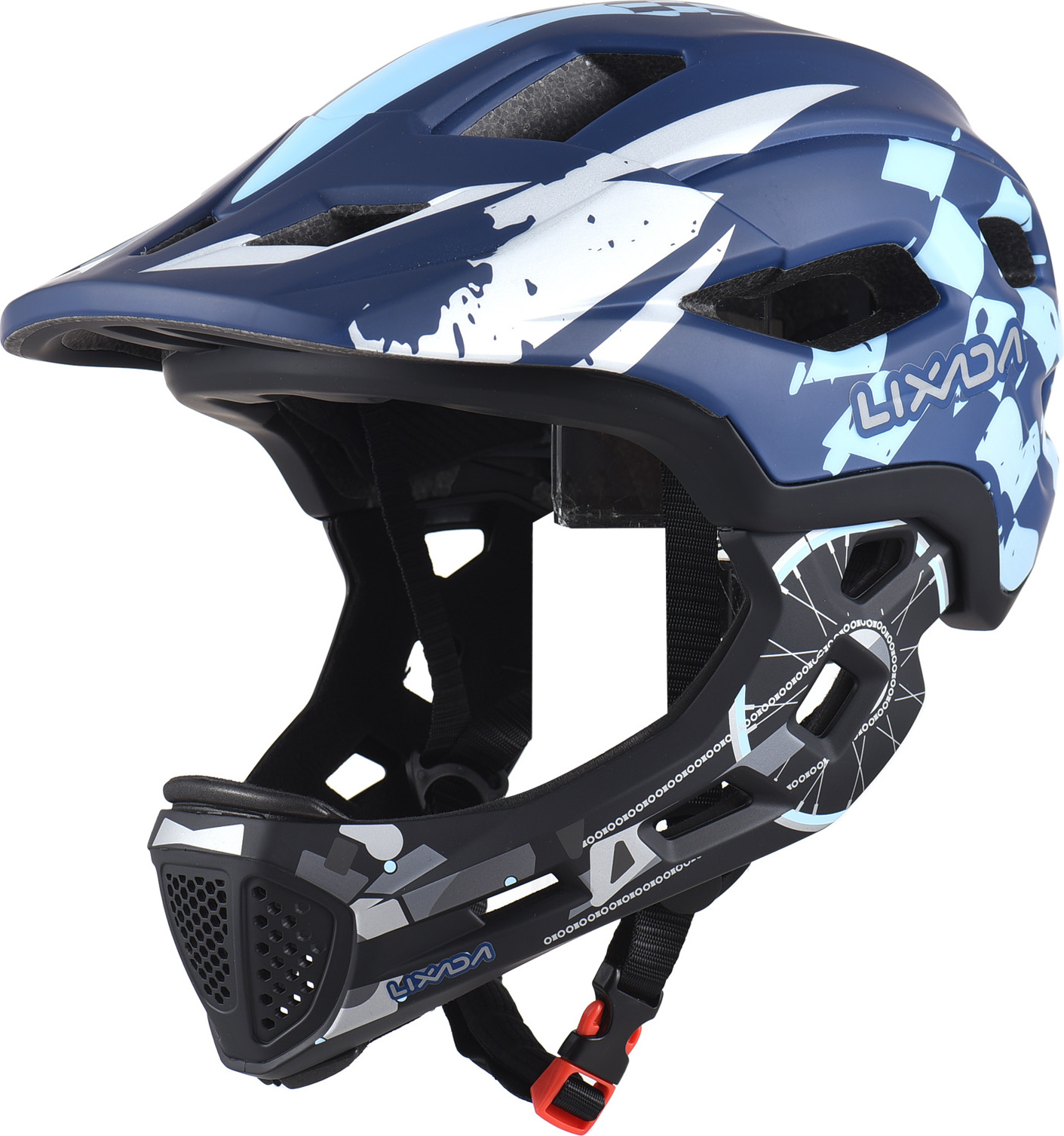 Kask rowerowy Lixada, kask dziecięcy odwracalny pełny i półkask, kask dziecięcy unisex 52-58 cm regulowany rozmiar odpowiedni na rower i deskorolkę