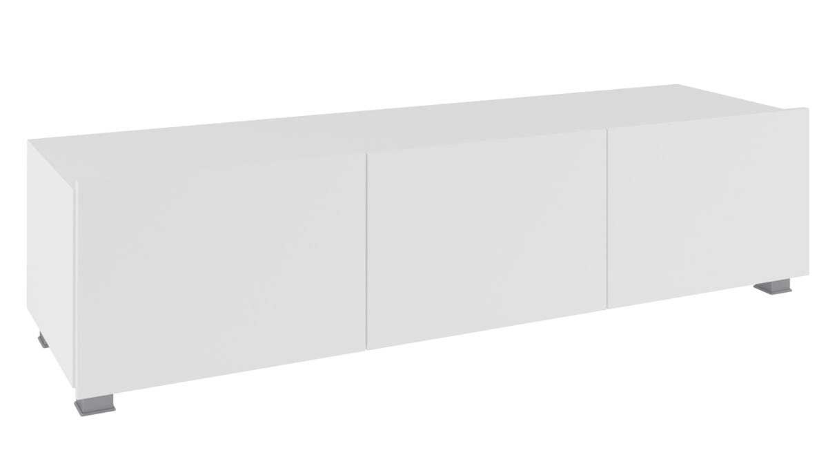 Szafka RTV PRESTIŻ 150 Uniwersalna Biały POŁYSK Biała Do Salonu Meblościanka