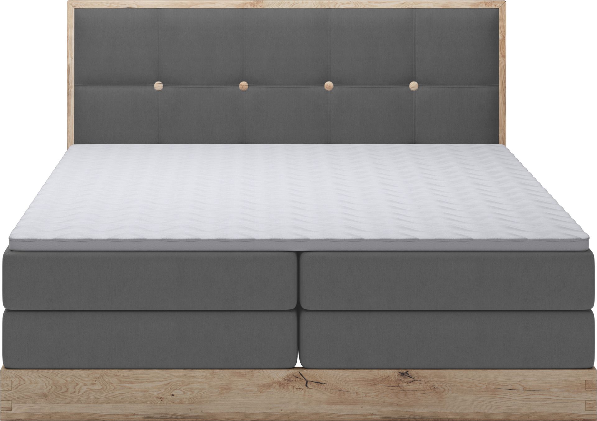 DomoHome Łóżko na sprężynach skrzyniowych Łóżko do sypialni Idealne do Twojej sypialni Luksusowe łóżko tapicerowane, rozmiar: 180x200x60cm, model: Elli, kolor: grafitowy