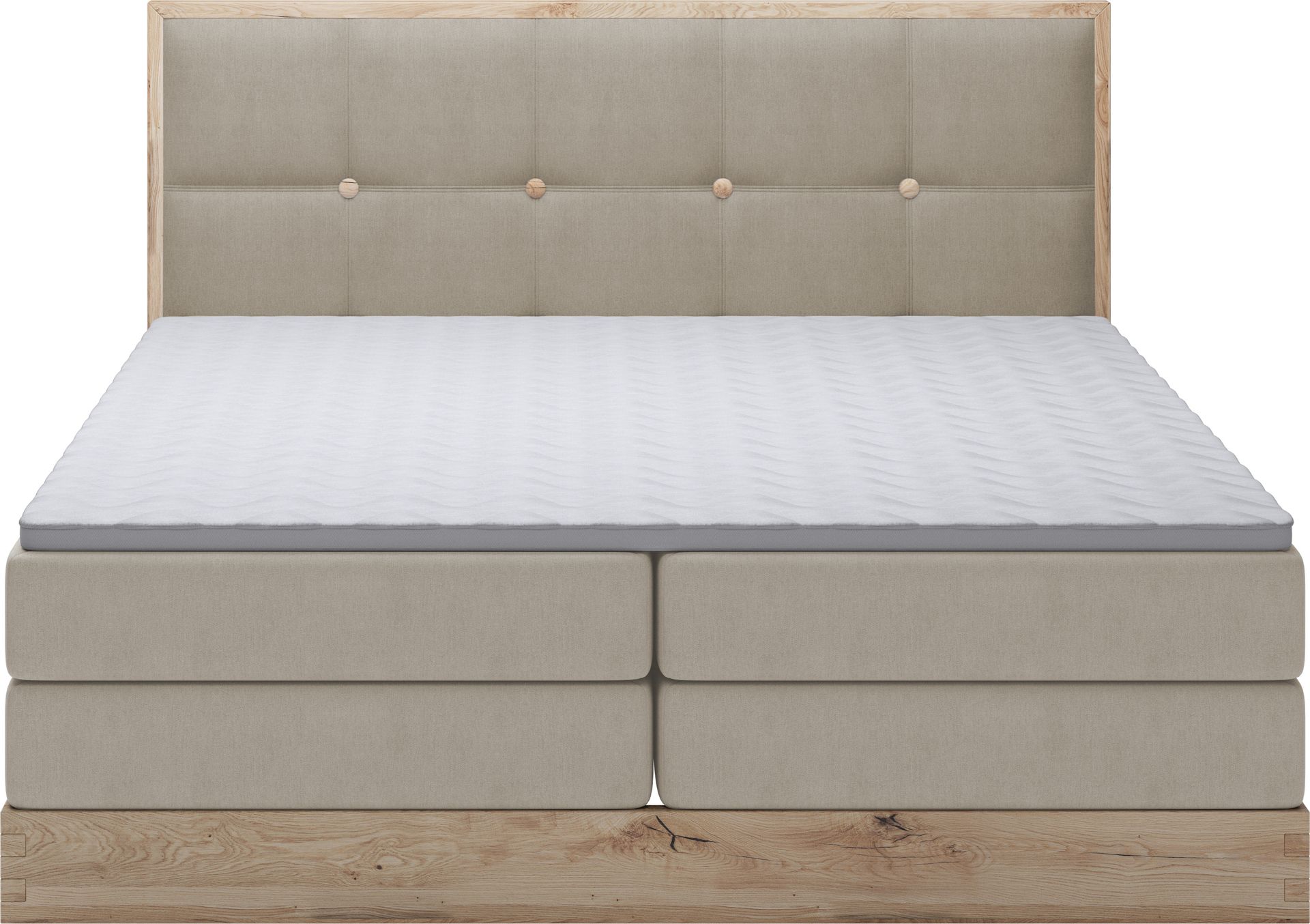 DomoHome Łóżko z materacem sprężynowym Łóżko do sypialni Idealne do Twojej sypialni Luksusowe łóżko tapicerowane, Rozmiar: 140x200x60cm, Model: Elli, Kolor: Popielaty
