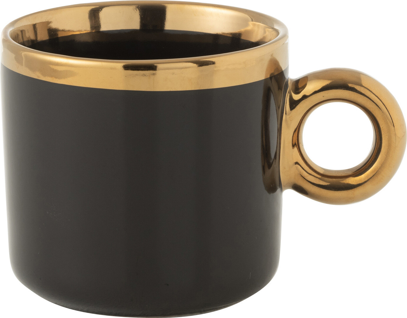 Słoik 1 Kubek Ceramiczny Czarny/Złoty