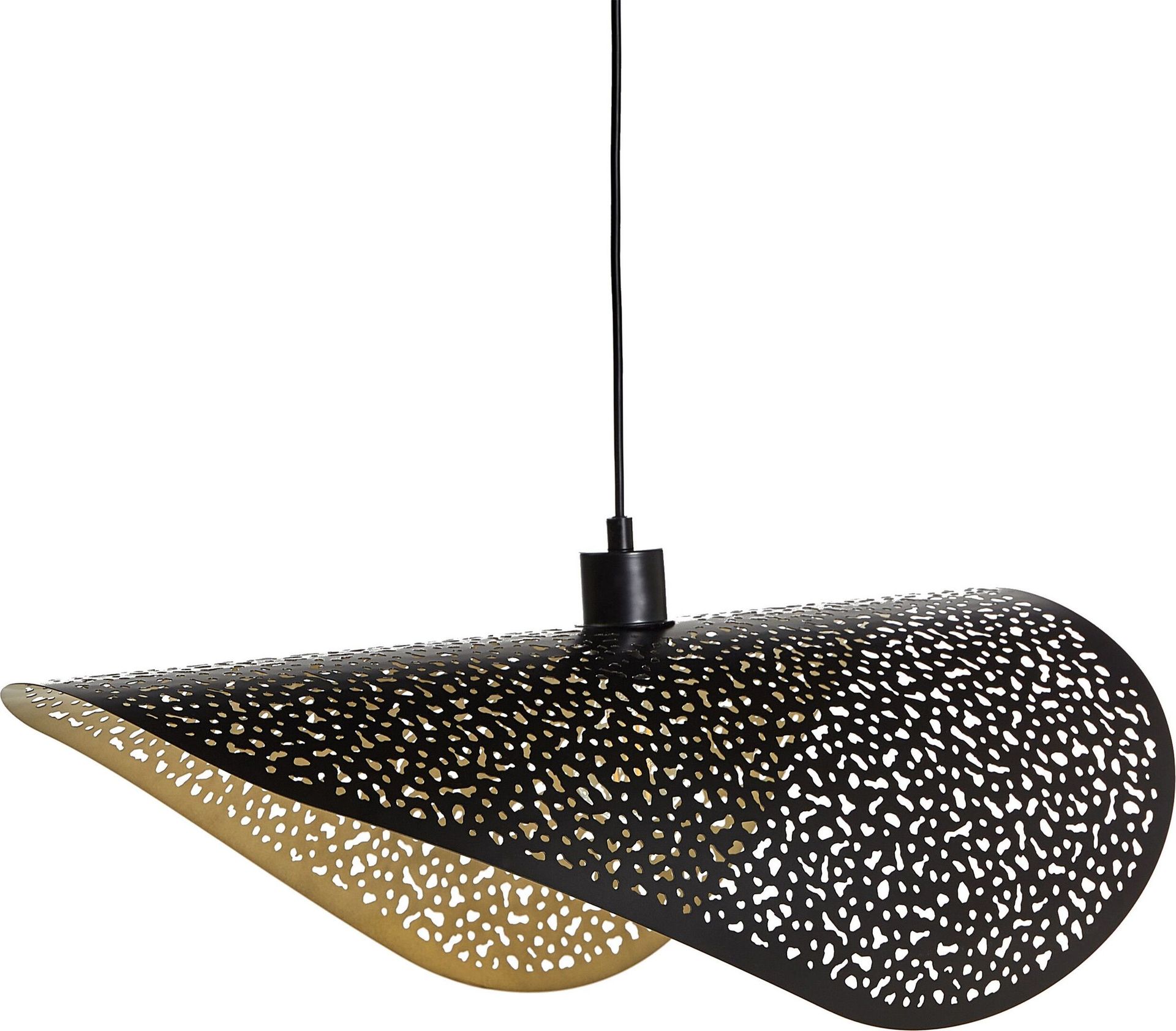 BELIANI Lampa wisząca czarna metalowy żelazny klosz oświetlenie do salonu mieszkania
